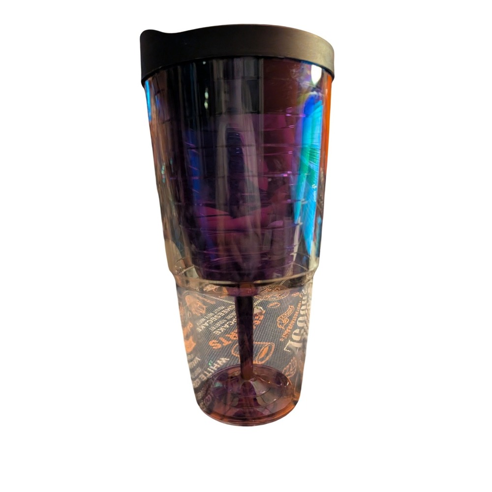 Tervis Purple Iridescent Insulated Tumbler 16oz Wine Glass Interior Travel Cup‎